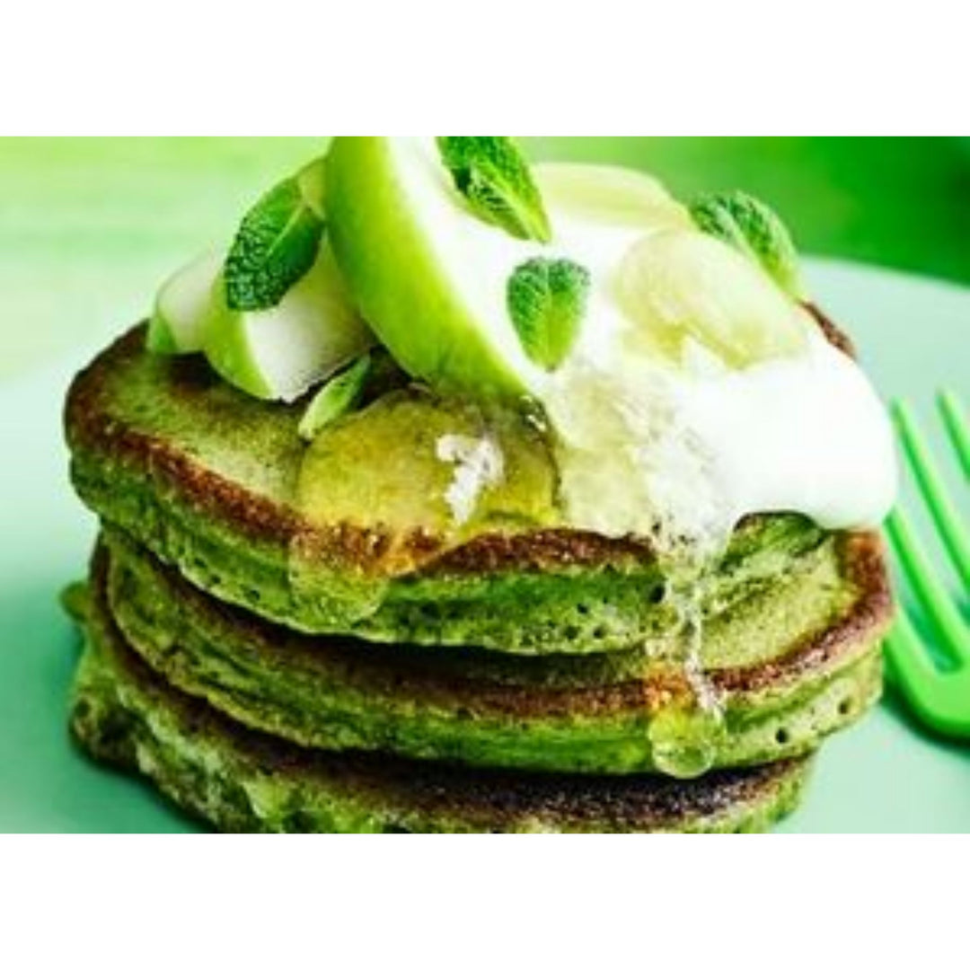 Spinach and Matcha Pancakes