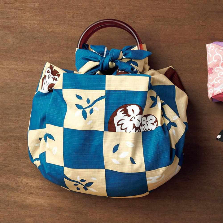 Furoshiki - Organic Cotton Red Blue Square 100cm