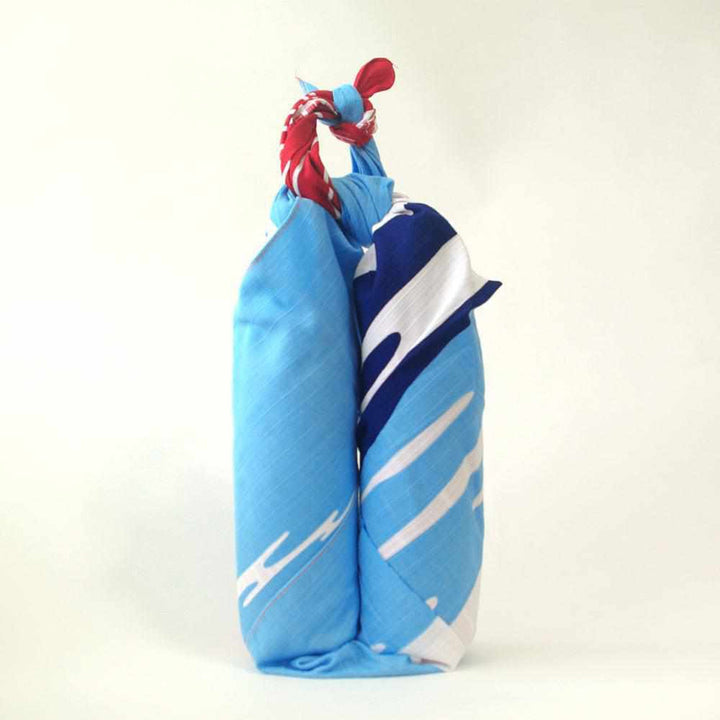 Furoshiki - Organic Cotton Red Blue Square 100cm