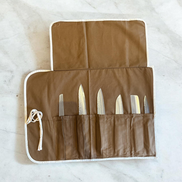 Cotton Knife Roll Bag - Large/6 Knives