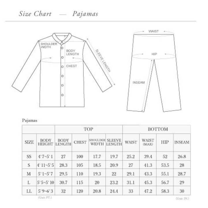 Herbal-dyed 2 Layered Gauze Pyjama Set - Charcoal Grey (SS/S/M/L/LL)