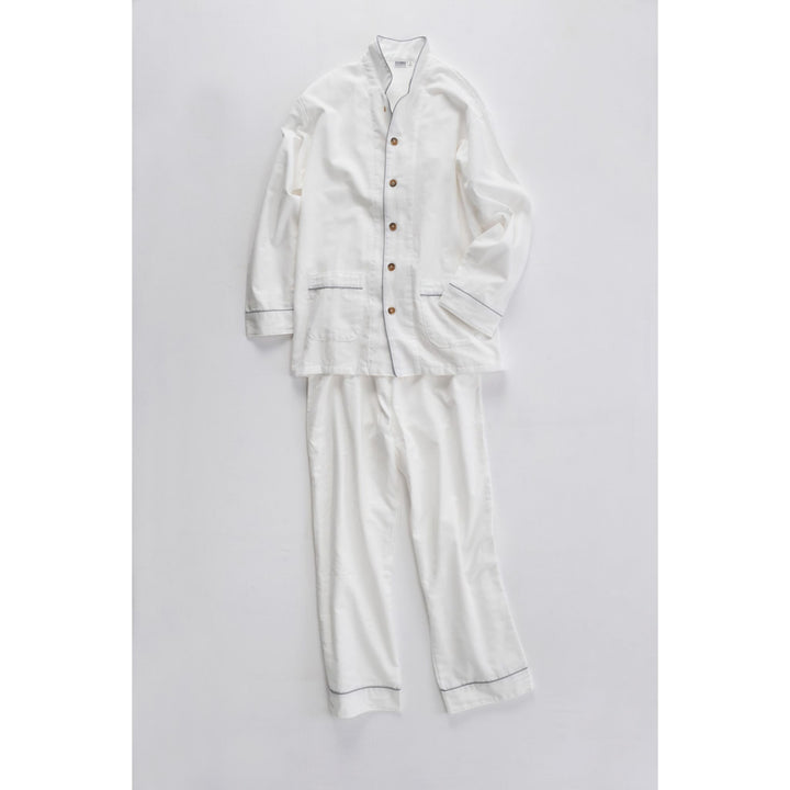 2 Layered Gauze Pyjama Set - White/Grey (SS/S/M/L/LL)