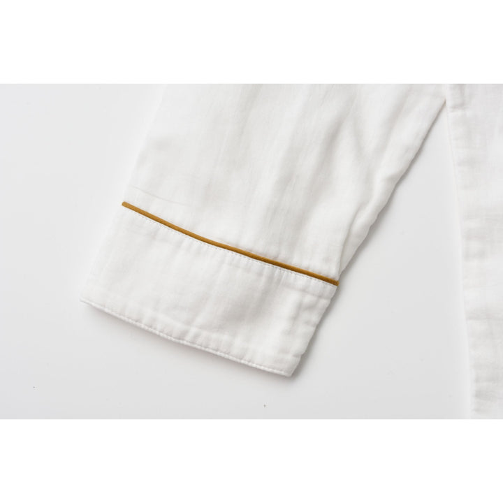 2 Layered Gauze Pyjama Set - White/Marigold (SS/S/M/L/LL)