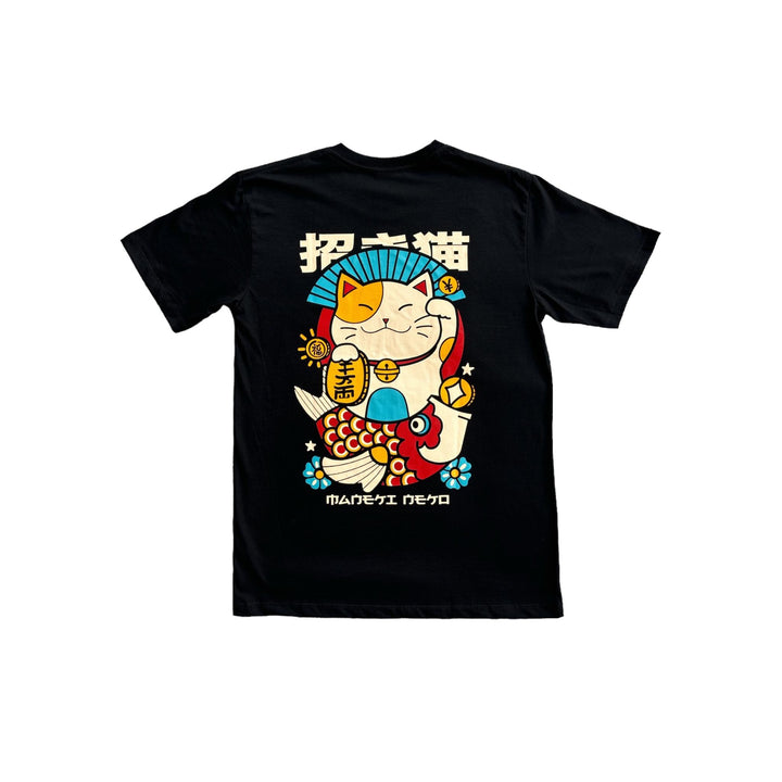 100% Cotton T-Shirt - Maneki-Neko Blue