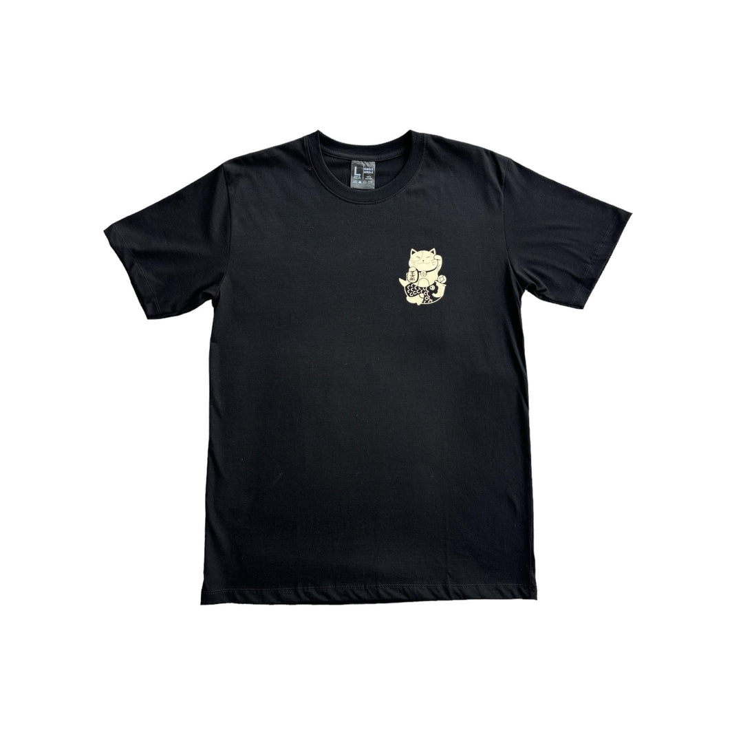 100% Cotton T-Shirt - Maneki-Neko Blue