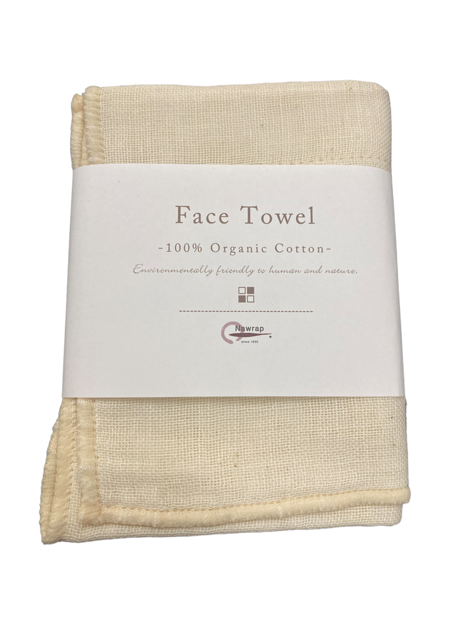 100% Organic Cotton Face Towel - Ivory