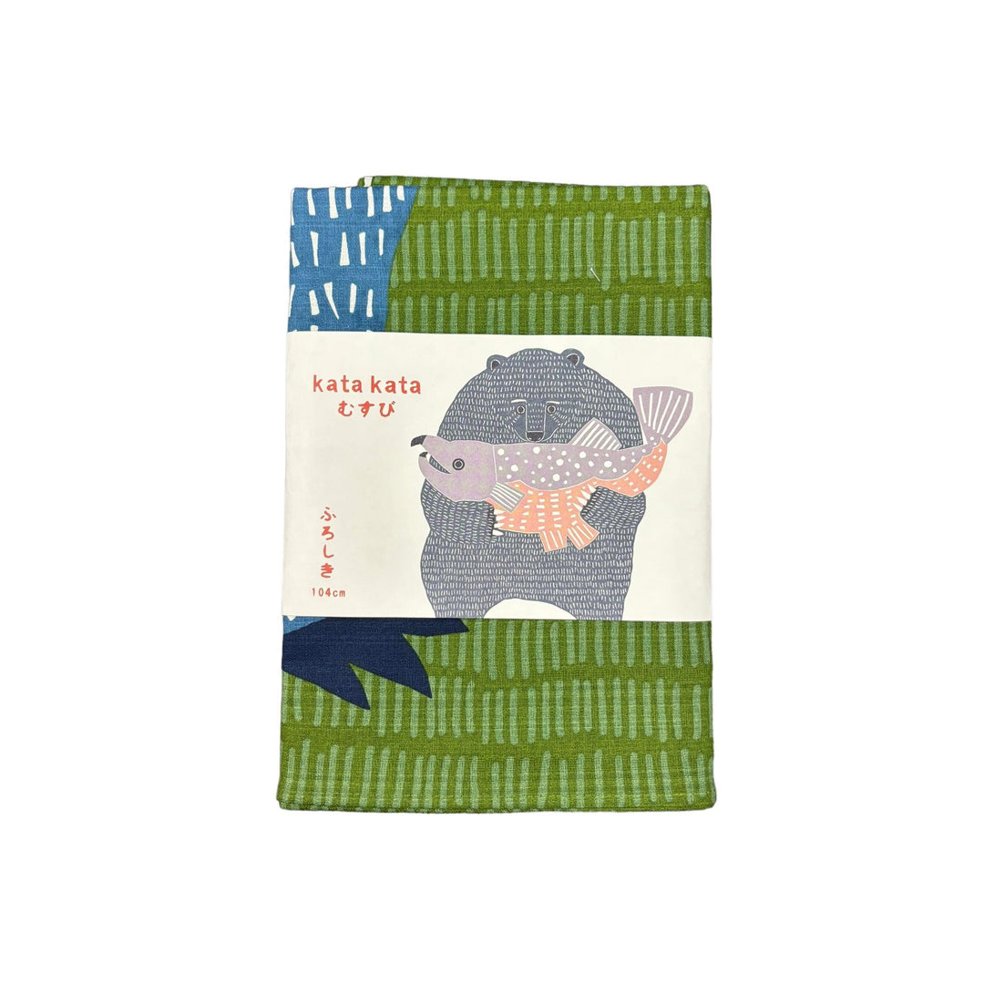Furoshiki - Kata Kata / Bear & Salmon 104cm