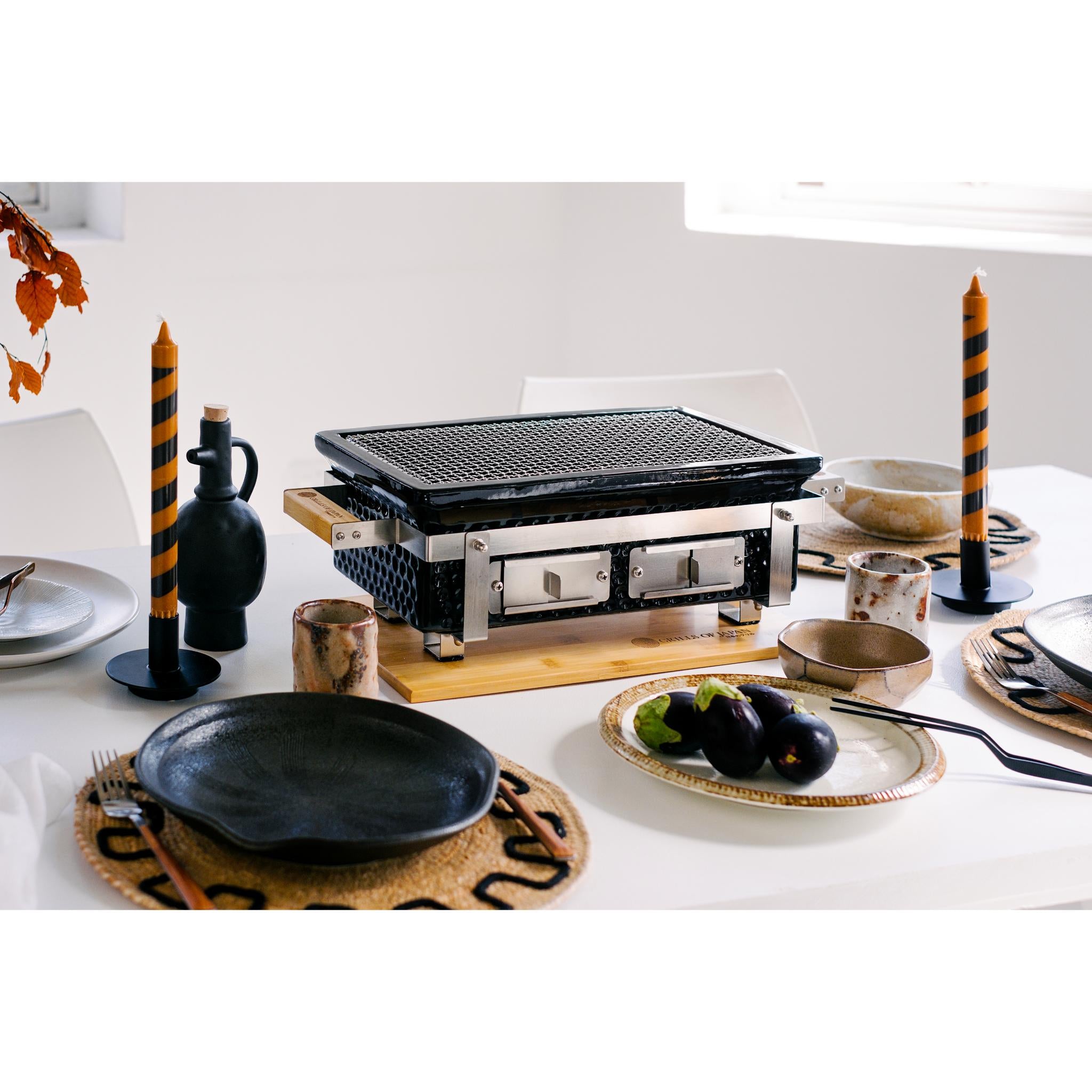 GOJ Shichirin Grill Charcoal Starter Combo - Kuro – Setamono GOJ Shichirin Grill Charcoal Starter Combo - Kuro – Setamono