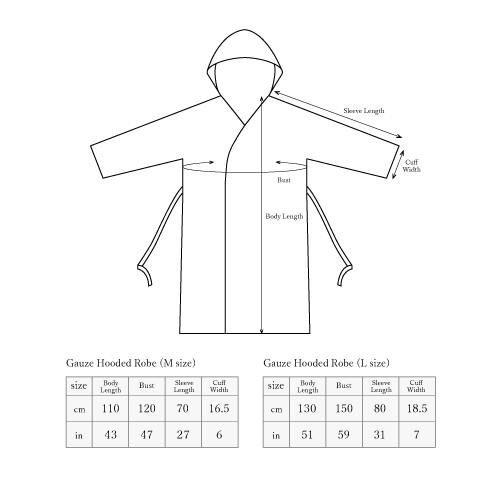 * PRE-ORDER * Chambre de D KYOTO 3 Layered Gauze Hooded Robe (M/L)