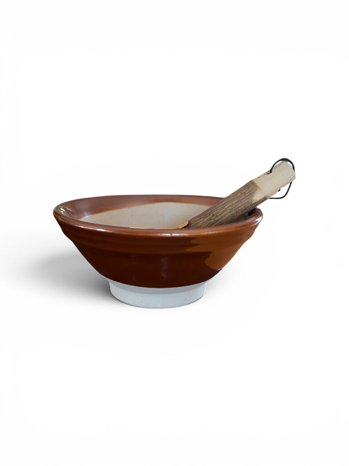 Dachi-Yaki Suribachi & Sansho Wood Surikogi - 14cm