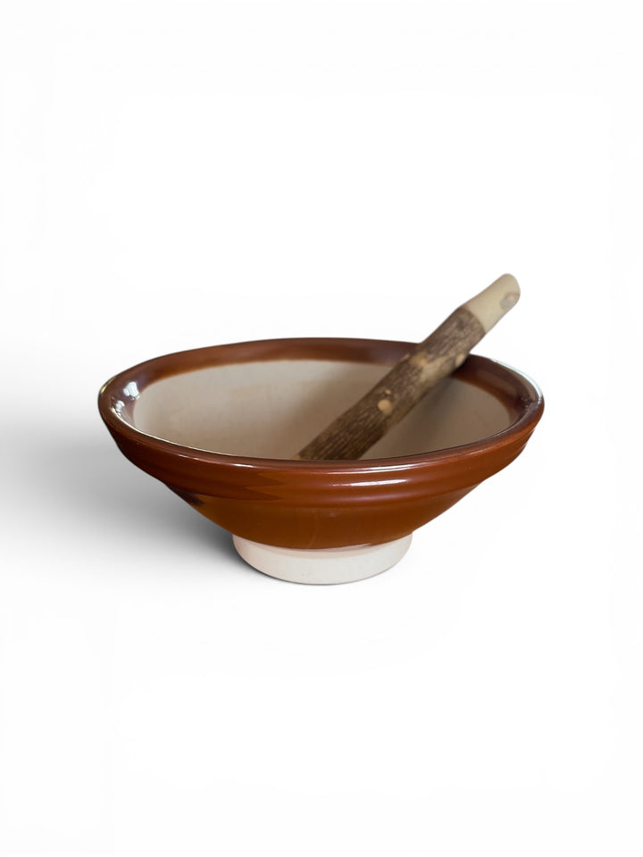 Dachi-Yaki Suribachi & Sansho Wood Surikogi - 18cm