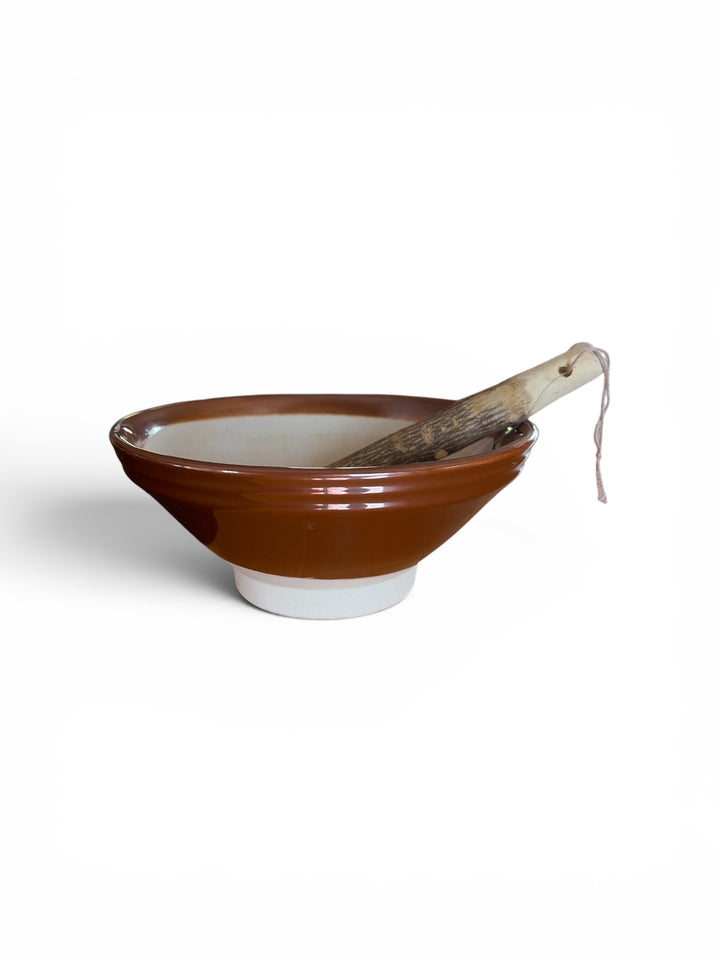 Dachi-Yaki Suribachi & Sansho Wood Surikogi - 18cm