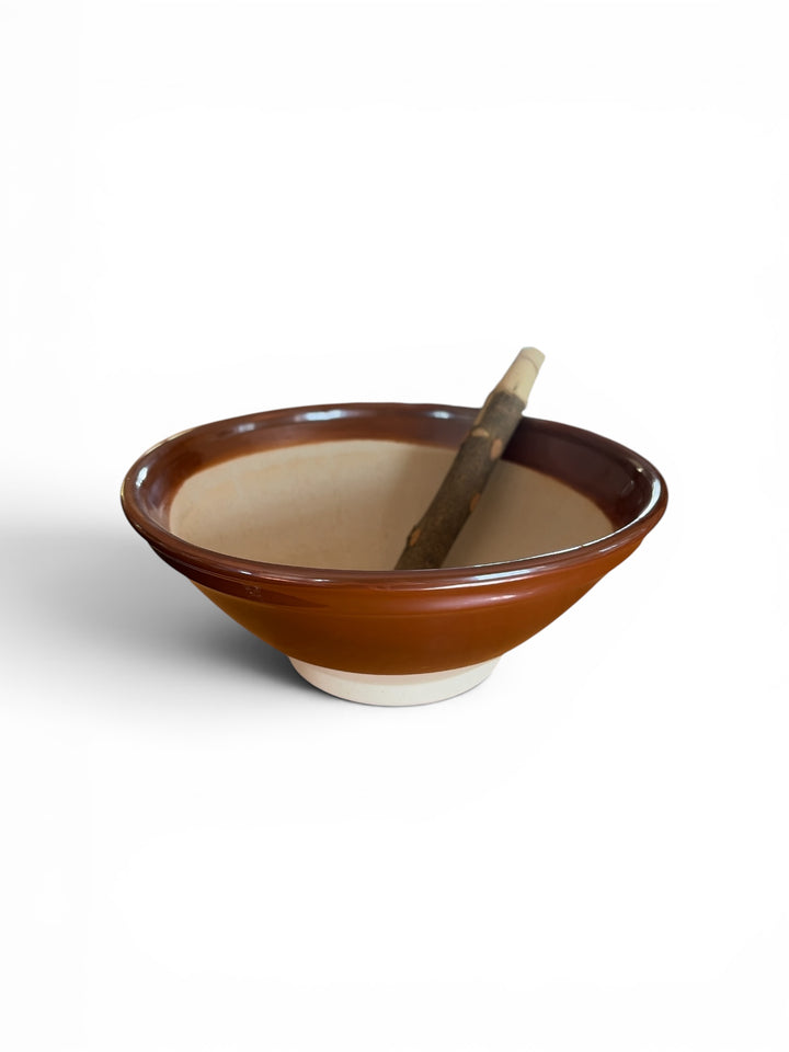 Dachi-Yaki Suribachi & Sansho Wood Surikogi - 25cm