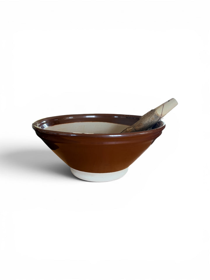 Dachi-Yaki Suribachi & Sansho Wood Surikogi - 28cm
