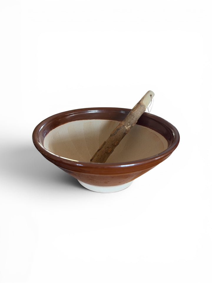 Dachi-Yaki Suribachi & Sansho Wood Surikogi - 28cm