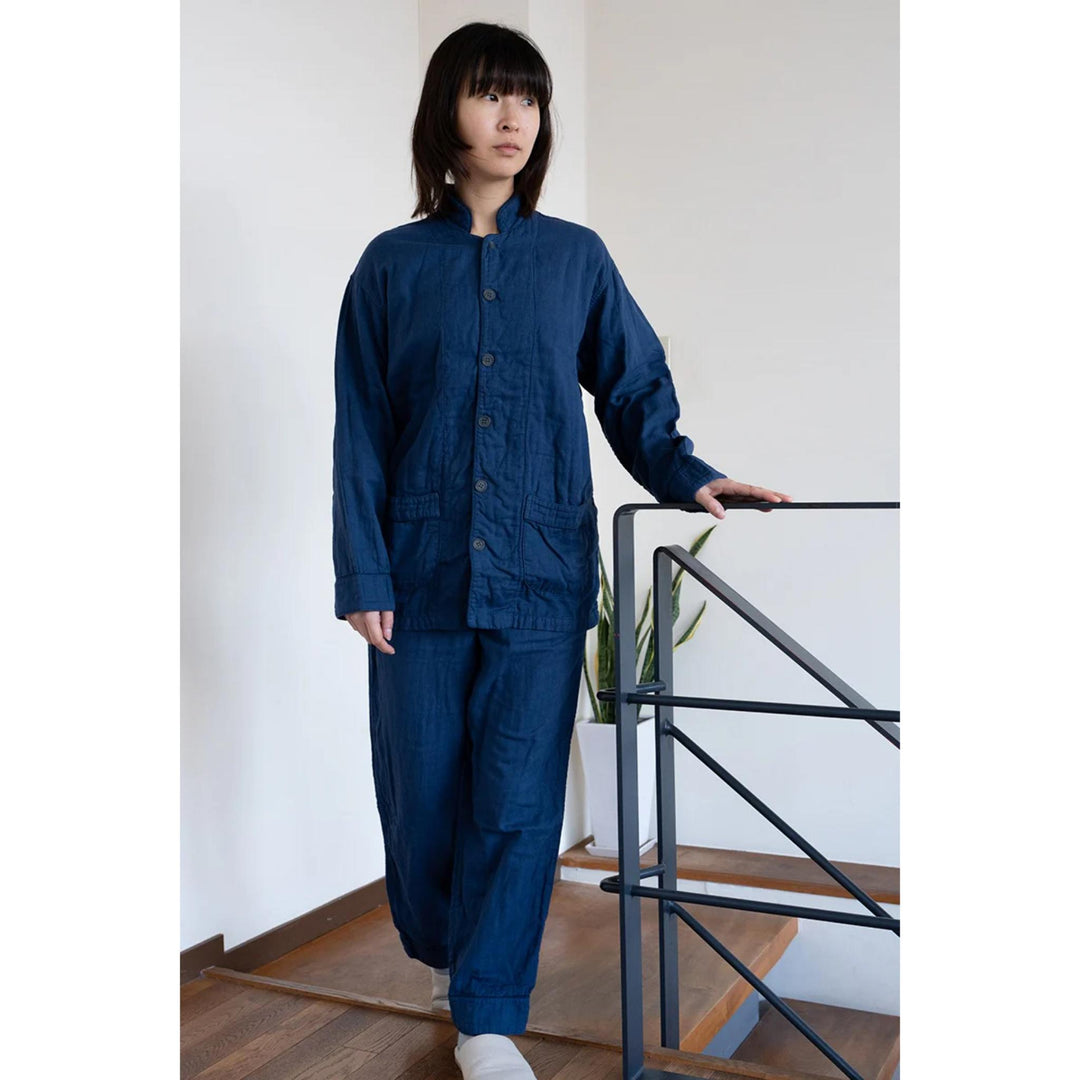 * PRE-ORDER * 3 Layered Gauze Pyjama Set - Dark Indigo (SS/S/M/L/LL)