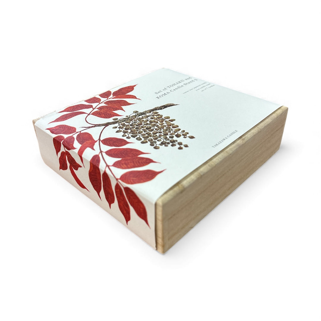 Daiyo Tohaku Sumac Candle & Koma Candle Stand Set