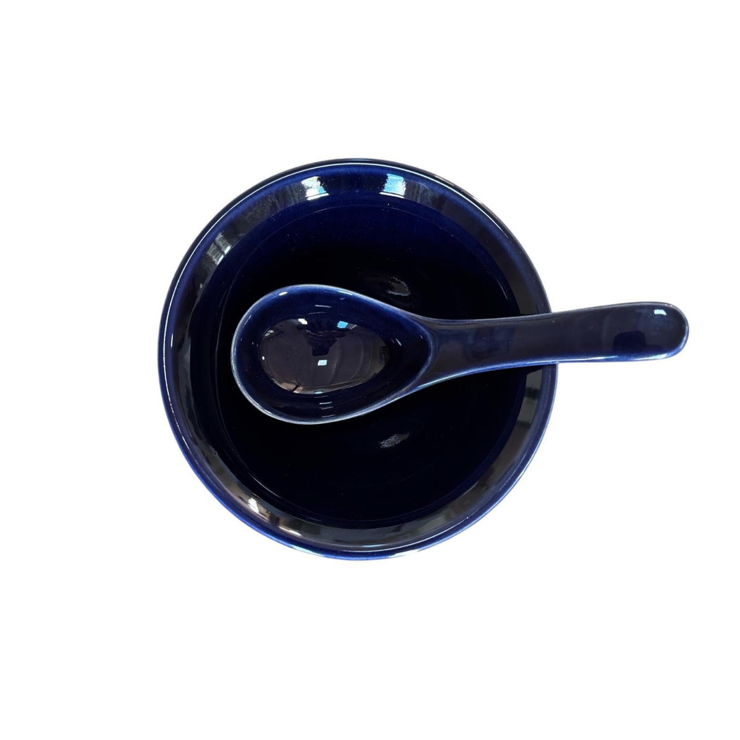 GINPO Kikka Rice Bowl & Spoon Set (Blue)