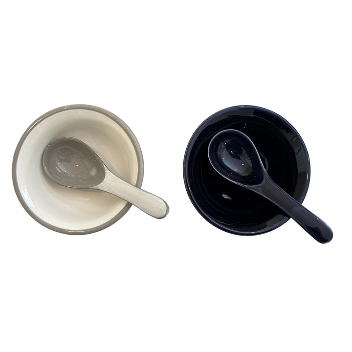 GINPO Kikka Rice Bowl & Spoon Set (White)
