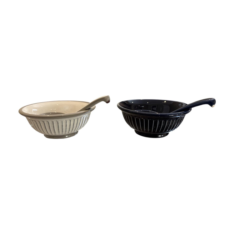 GINPO Kikka Rice Bowl & Spoon Set (White)