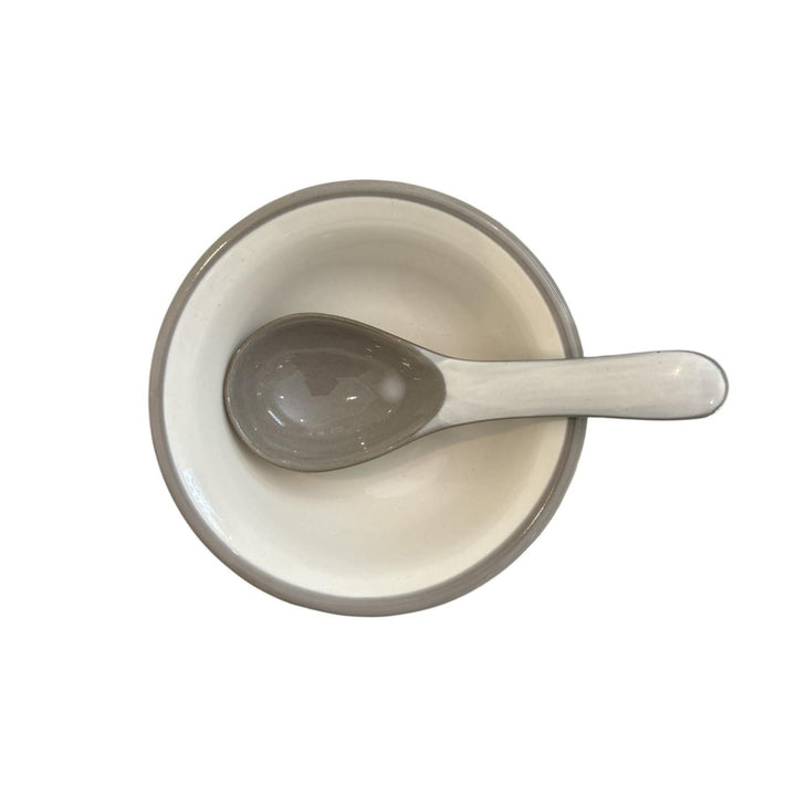 GINPO Kikka Rice Bowl & Spoon Set (White)