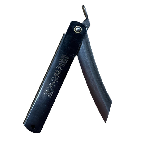 higo.0205.kyomiyako  Zenkou Higonokami - Large Black / Carbon Steel – Setamono Japanese