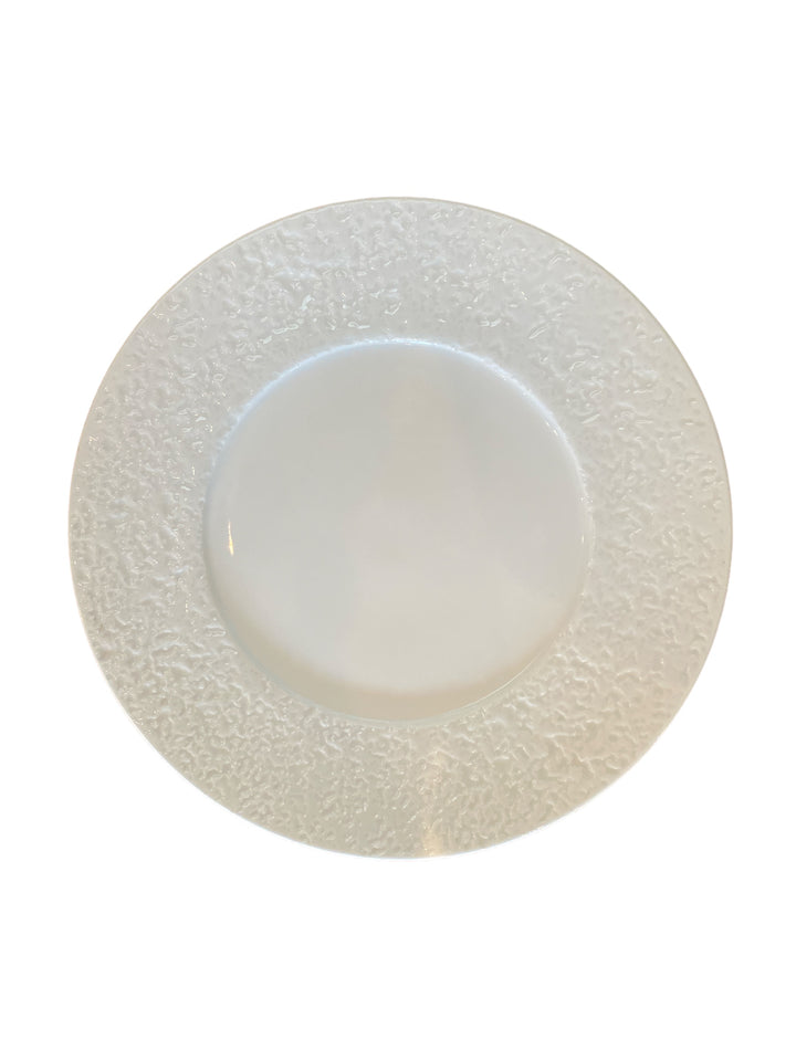 White Textured Rimmed Plate - Large (Sample)