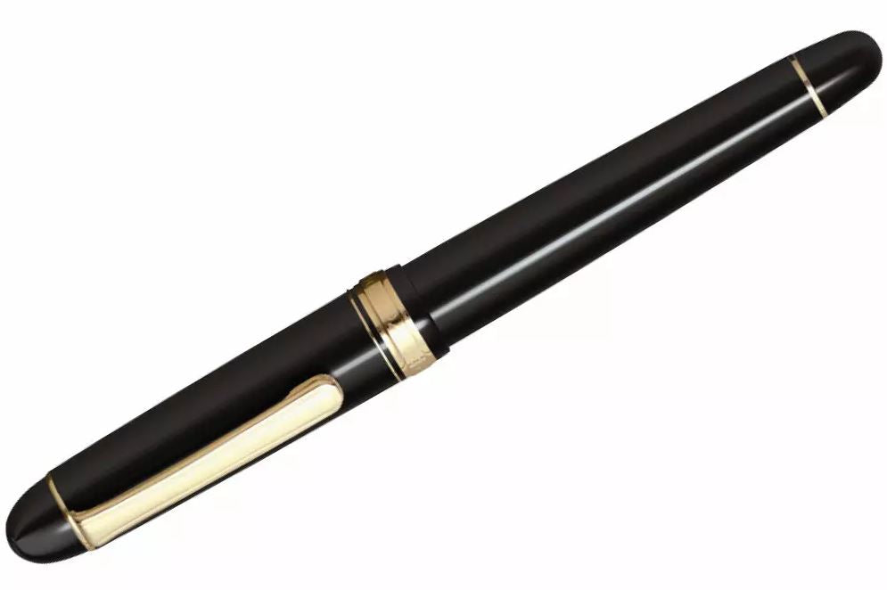 Platinum #3776 Century Fountain Pen – Black with Gold Trim - 14kt Gold Nib (M)
