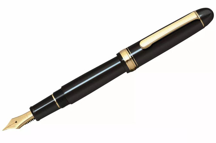 Platinum #3776 Century Fountain Pen – Black with Gold Trim - 14kt Gold Nib (M)