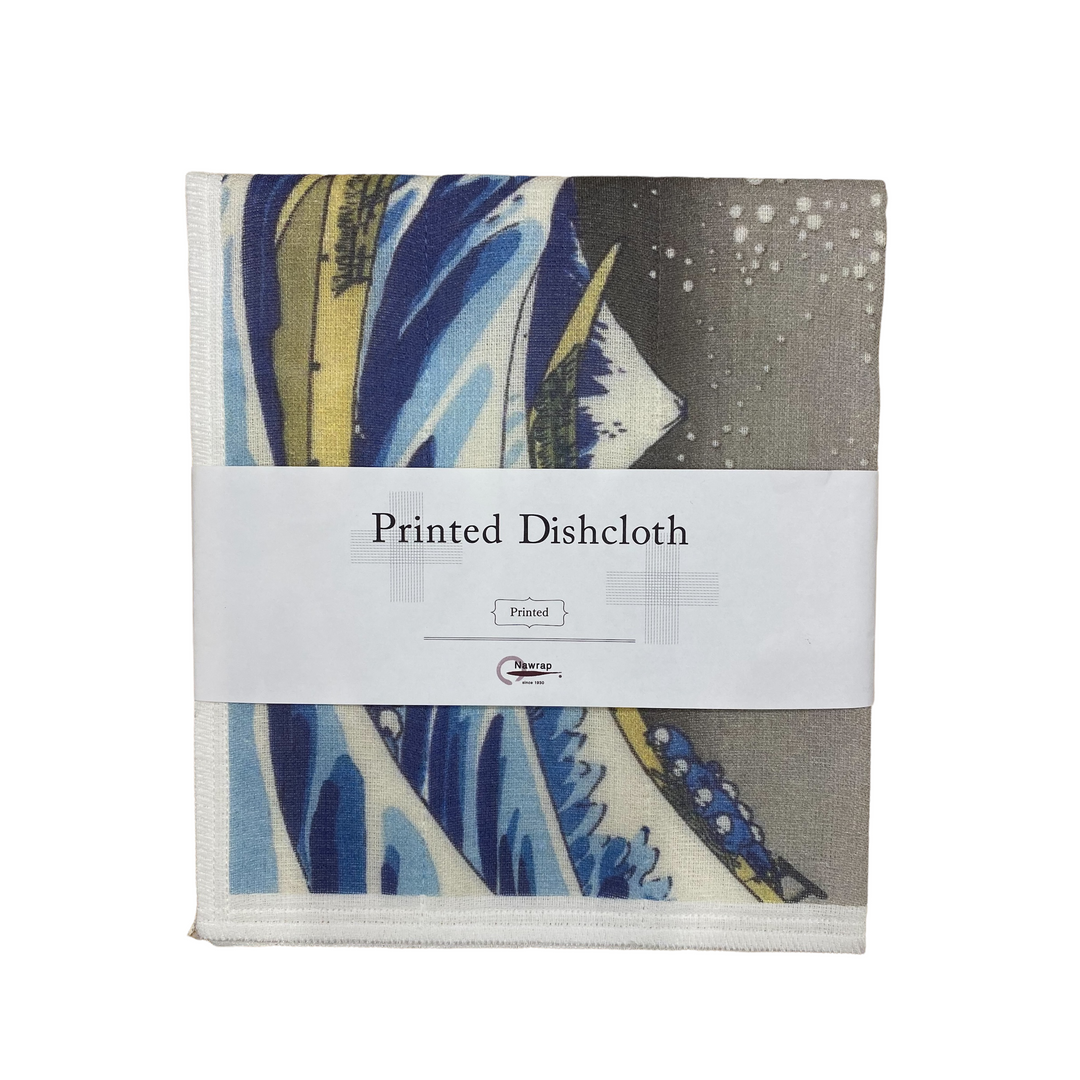 Printed Dishcloth - The Great Waves by Hokushu