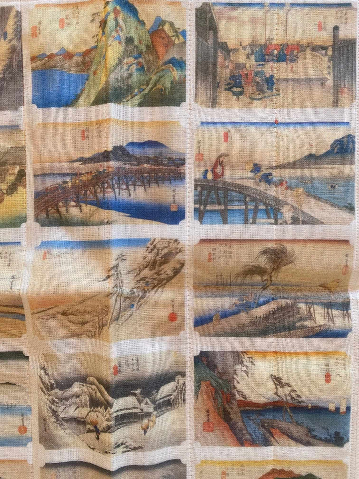 Printed Dishcloth - Ukiyoe Edo Hyakkei by Hiroshige