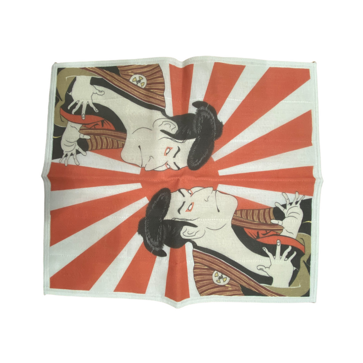 Printed Dishcloth - Ukiyoe Kabuki Actor by Sharaku