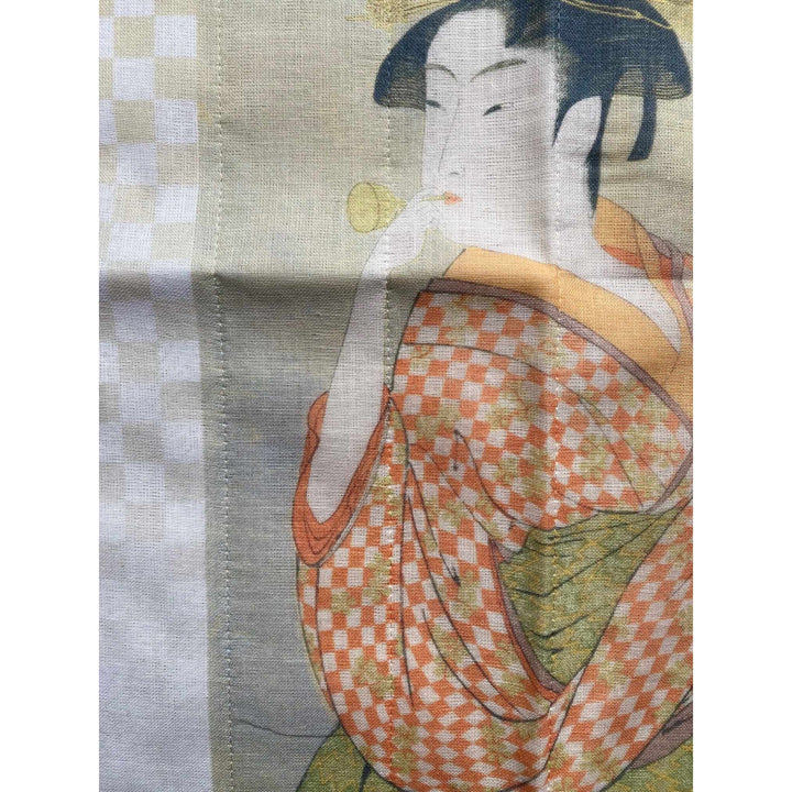 Printed Dishcloth - Ukiyoe Women in Kimono by Utamaro