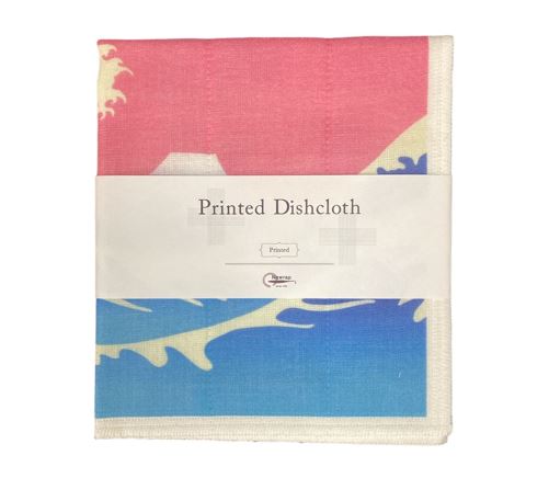 Printed Dishcloth - Waves with Mount Fuji