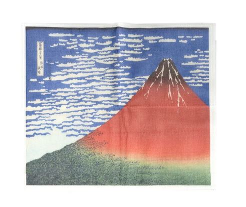 Maruyama Printed Japanese Dishcloth – Red Fuji by Hokusai