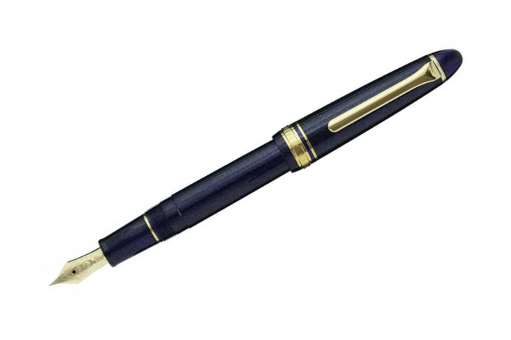 Sailor 1911 Profit Light Fountain Pen - Shining Blue with Gold Trim (Zoom)
