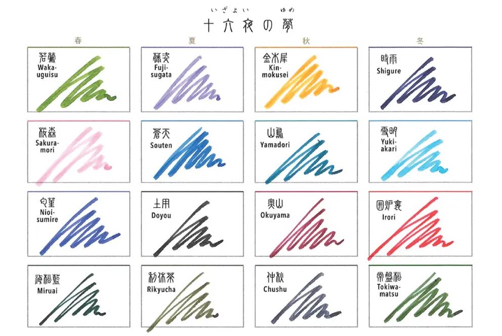 Sailor Shikiori Ink Bottle - 20ml (7 Colours)