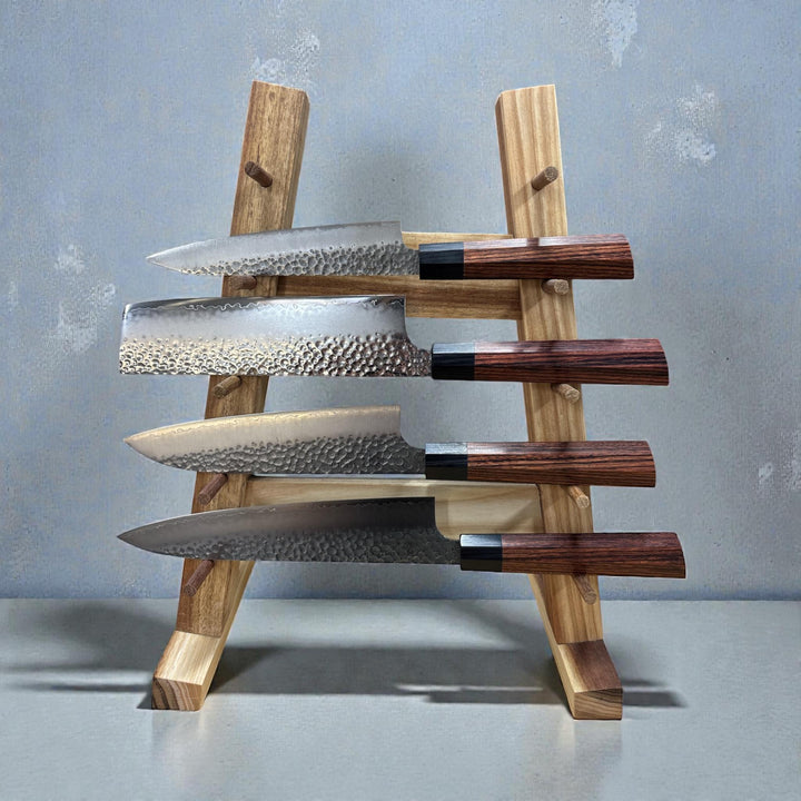Seki Kanetsugu Heptagon Wood 4-Piece Knife Set (No Stand)