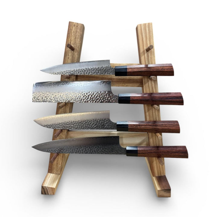 Seki Kanetsugu Heptagon Wood 4-Piece Knife Set (No Stand)