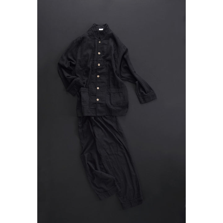 2 Layered Gauze Pyjama Set - Black (SS/S/M/L/LL)