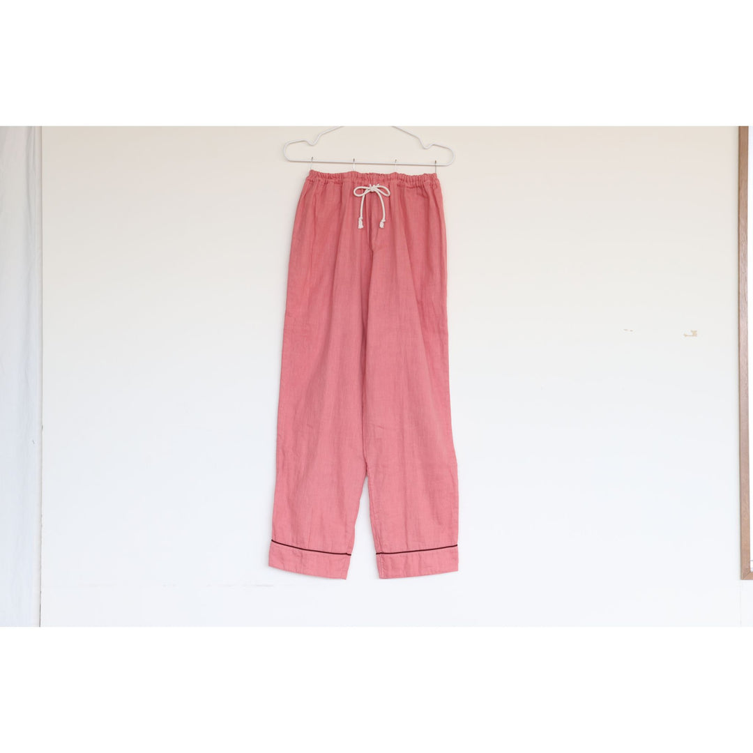 Herbal-dyed 2 Layered Gauze Pyjama Set - Coral Pink (SS/S/M/L/LL)