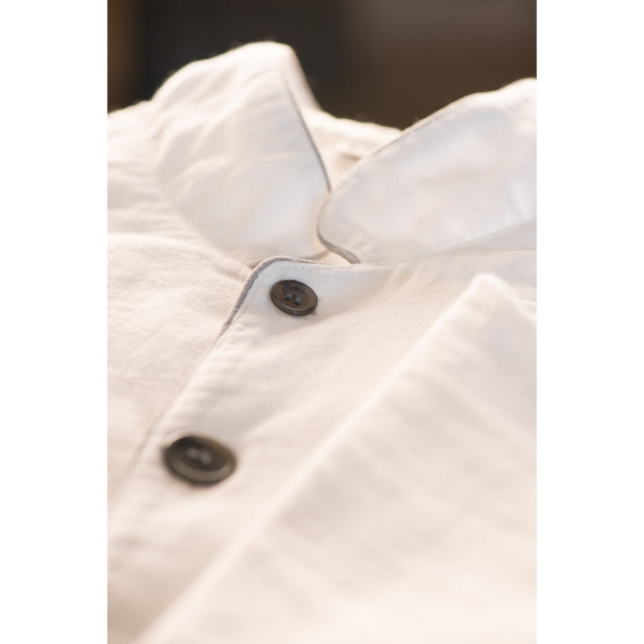 3 Layered Gauze Pyjama Set - White/Grey (SS/S/M/L/LL)