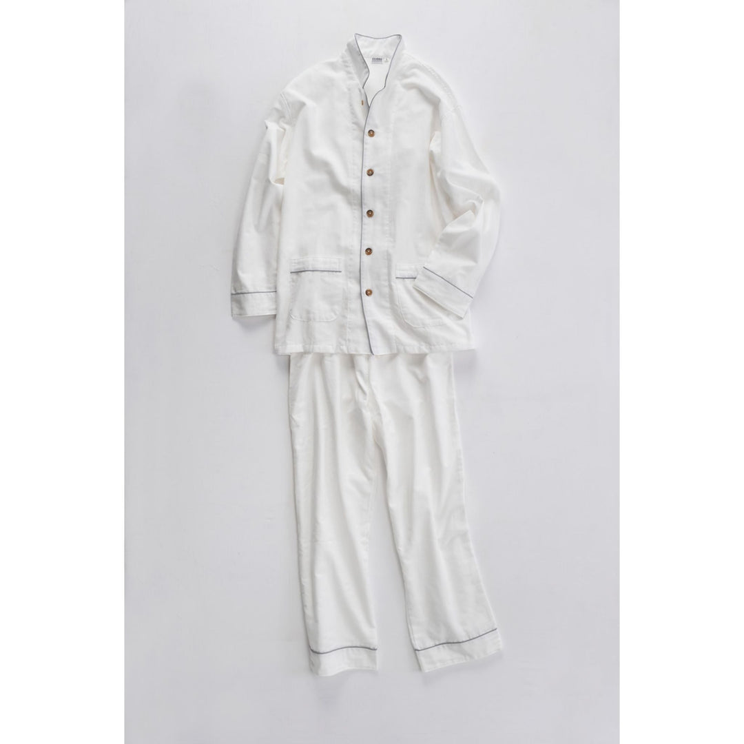 3 Layered Gauze Pyjama Set - White/Grey (SS/S/M/L/LL)