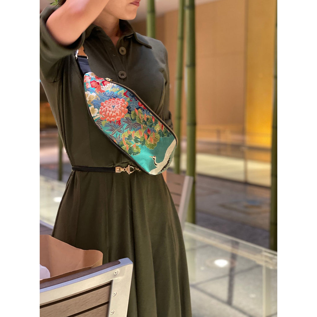 Vintage Kimono Fabric Cross-Body Bag - YUINA