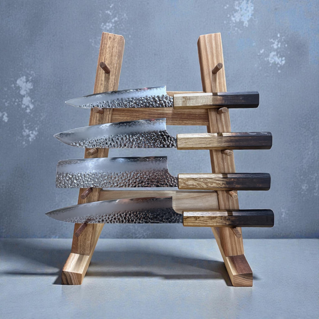 Seki Kanetsugu SHIUN 4-Piece Knife Set - Burnt Lacquer (No Stand)