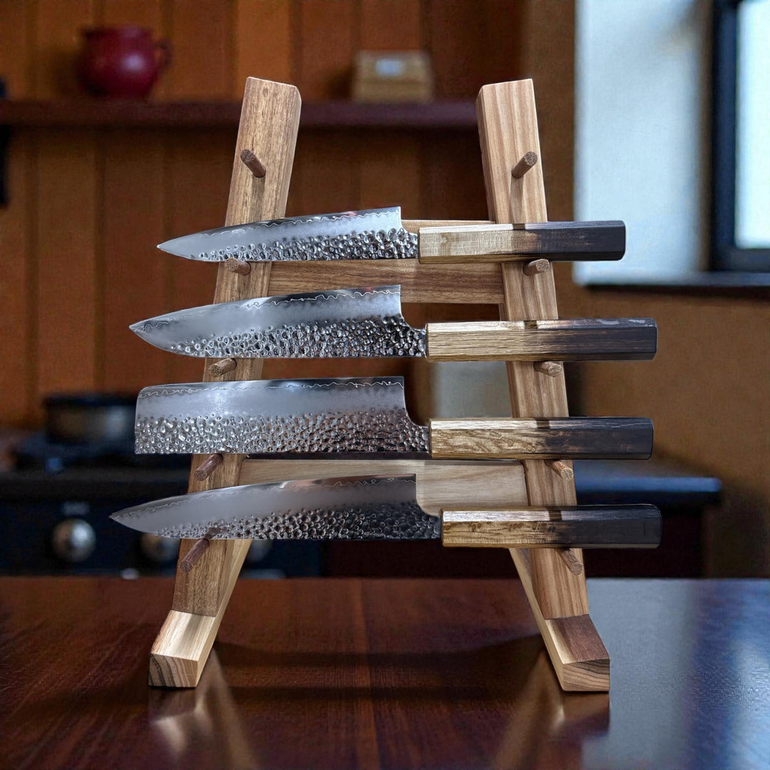 Seki Kanetsugu SHIUN 4-Piece Knife Set - Burnt Lacquer (No Stand)