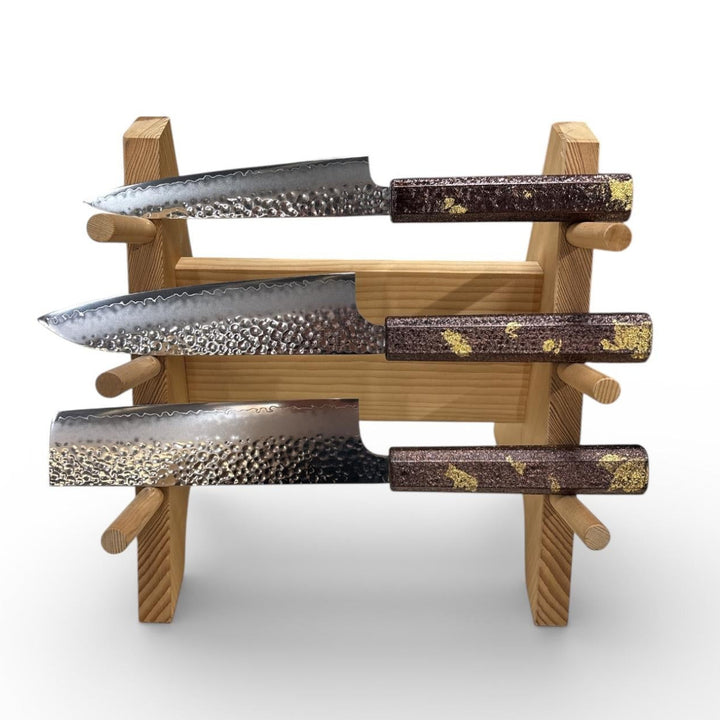 Seki Kanetsugu SHIUN 3-Piece Knife Set - Gold Leaf (No Stand)