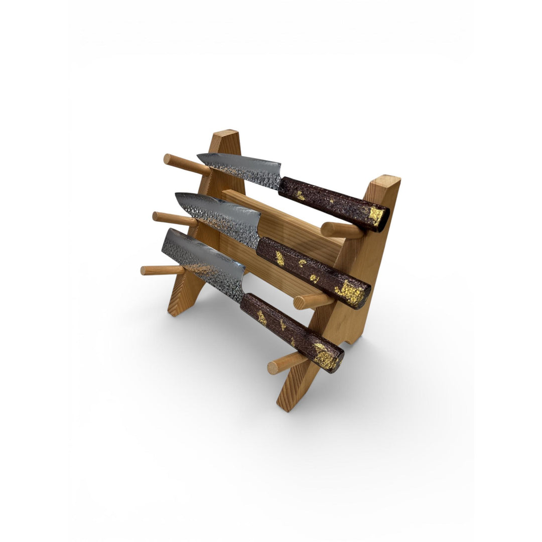 Seki Kanetsugu SHIUN 3-Piece Knife Set - Gold Leaf (No Stand)