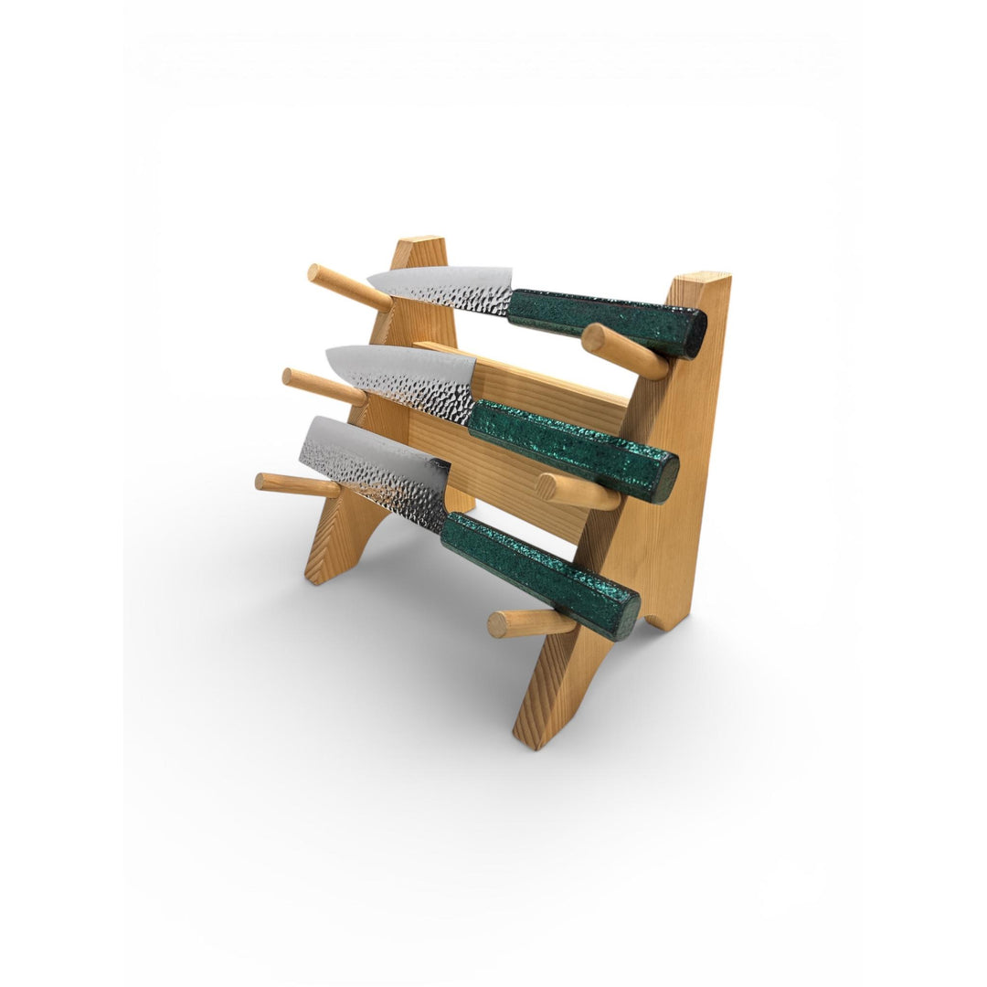 Seki Kanetsugu SHIUN 3-Piece Knife Set - Green (No Stand)