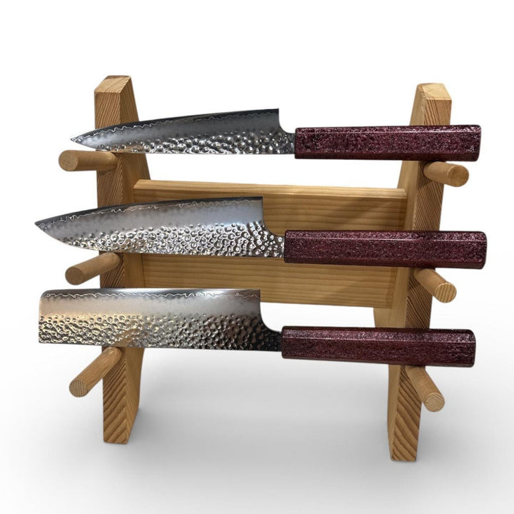 Seki Kanetsugu SHIUN 3-Piece Knife Set - Red (No Stand)